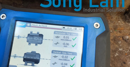 Căn chỉnh đồng trục bơm và motor bằng thiết bị laser SKF trong quá trình bảo trì máy bơm PCCC