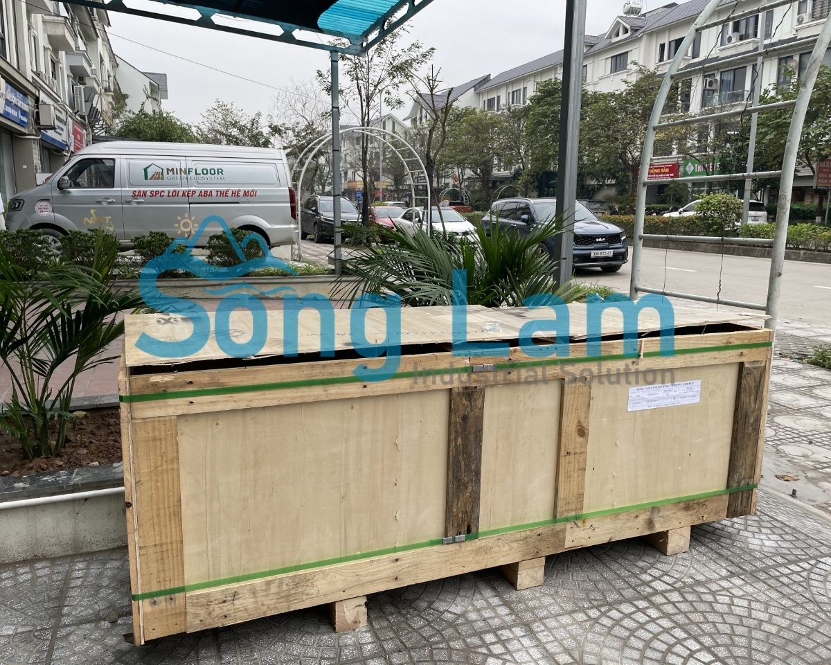 đóng kiện gỗ thiết bị trao đổi nhiệt chiller để vận chuyển