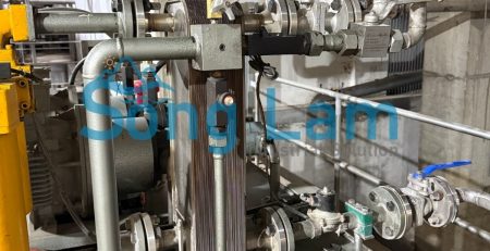 Hệ thống thiết bị trao đổi nhiệt sau khi hoàn thành CIP tại nhà máy