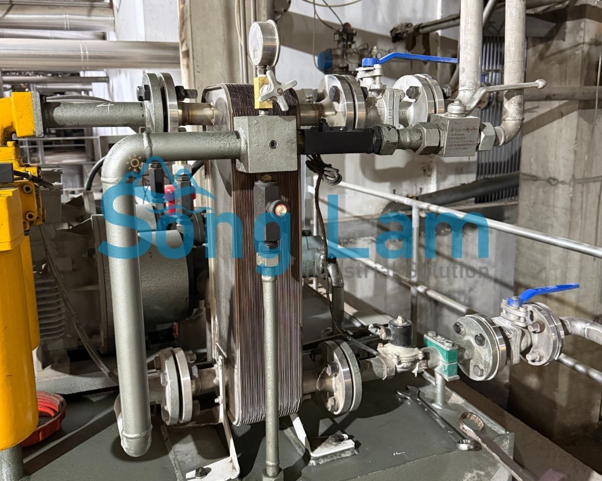 Hệ thống thiết bị trao đổi nhiệt sau khi hoàn thành CIP tại nhà máy